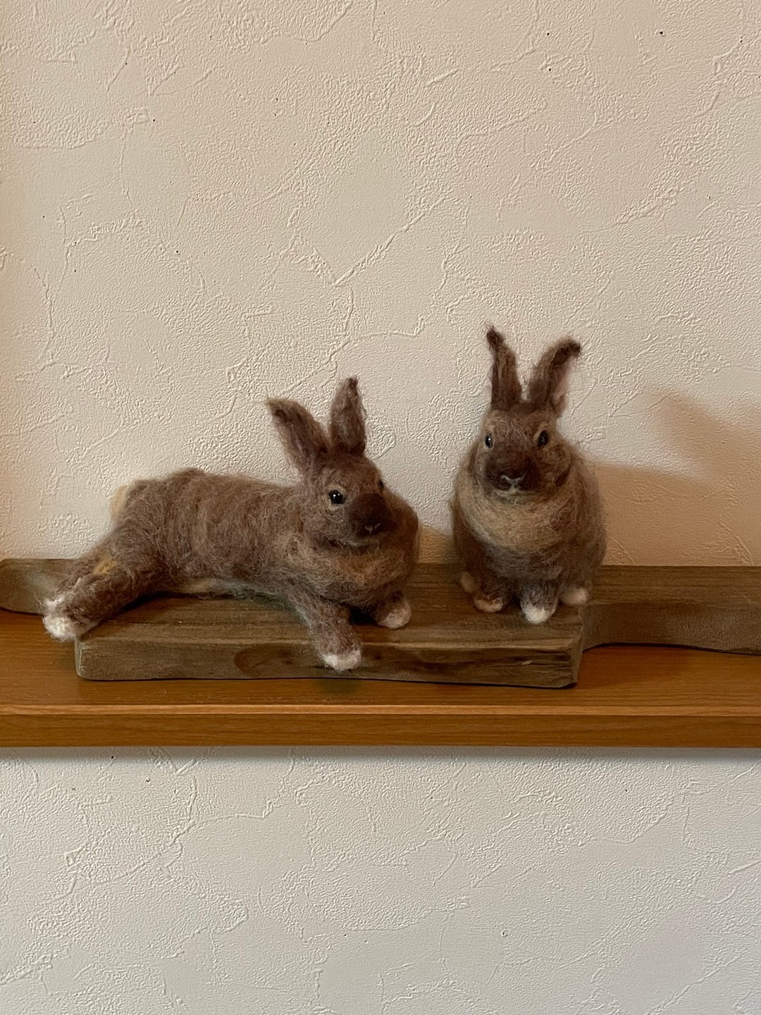 Ordered by christy-titi Two rabbits and a panda - 编织/刺绣/羊毛毡/裁缝 - 羊毛 咖啡色