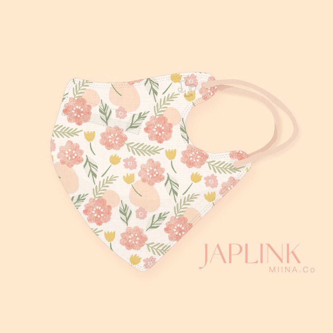 【标准】JAPLINK HEPA 高科技水驻极 立体医疗口罩- 粉杏纱和 - 口罩 - 聚酯纤维 粉红色