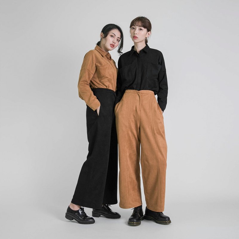 Rippling 荡漾休闲宽裤_8AF204_灯芯绒卡其 - 女装长裤 - 棉．麻 卡其色