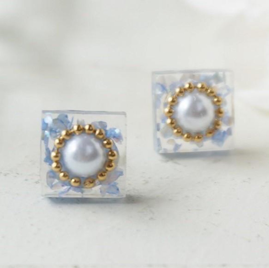 Dessert ♡ Earrings / Clip-On(Blue) - 耳环/耳夹 - 其他金属 蓝色