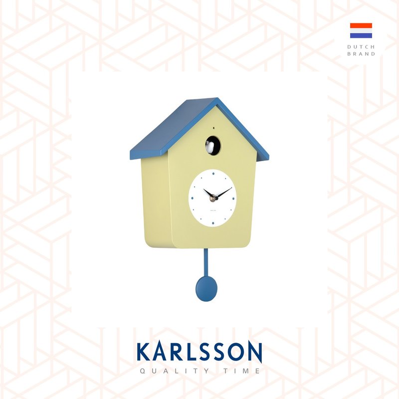 荷兰Karlsson, Cuckoo Light 浅绿/蓝色摇摆布谷鸟挂钟(整点报时) - 时钟/闹钟 - 塑料 绿色
