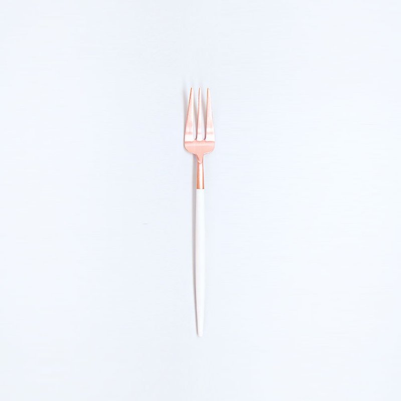 葡萄牙 Cutipol | GOA / 白玫瑰金 / 水果三叉 - 餐刀/叉/匙组合 - 不锈钢 白色