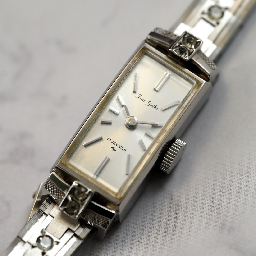 免费送货 SEIKO FINE 女士手表，手动上链手表，17 颗石，银，20 世纪 60 年代，Ref. 1520-3310，古董手表，直接从日本发货 - 女表 - 不锈钢 银色