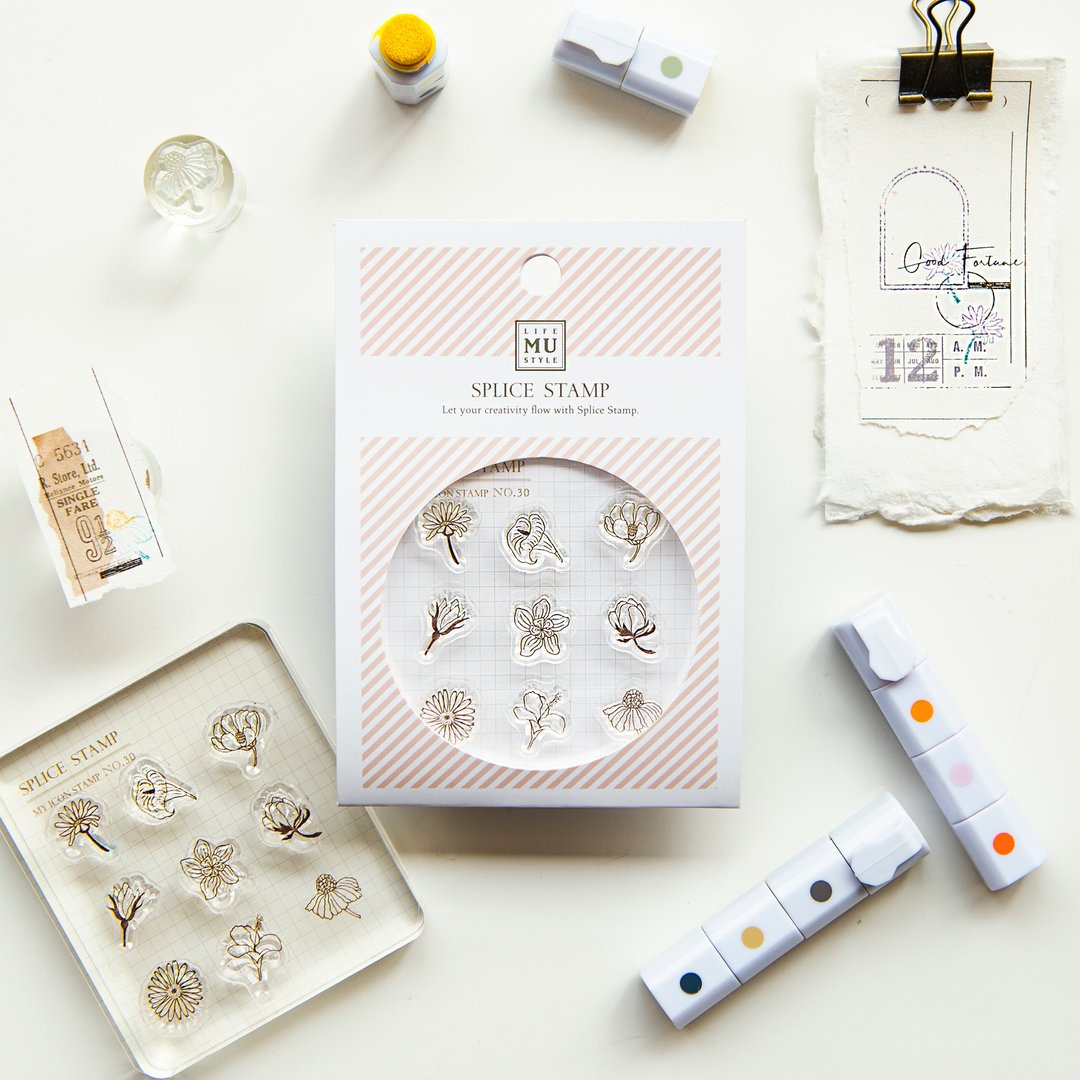 【My Icon Stamp】no.30-日子周花 | 拼贴印章 水晶印章 - 印章/印台 - 硅胶 透明