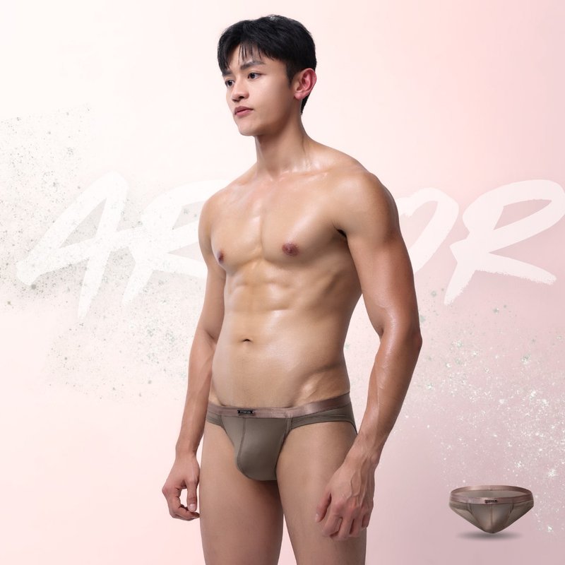 AttentionWear铠色盾甲三角内裤【摩卡棕】│细边 快干透气 机能 - 男士内衣裤 - 尼龙 咖啡色