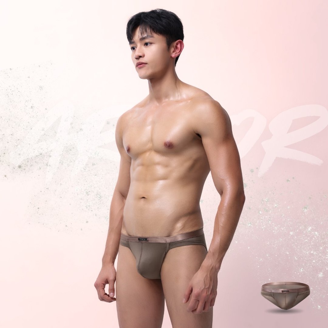 AttentionWear铠色盾甲三角内裤【摩卡棕】│细边 快干透气 机能 - 男士内衣裤 - 尼龙 咖啡色