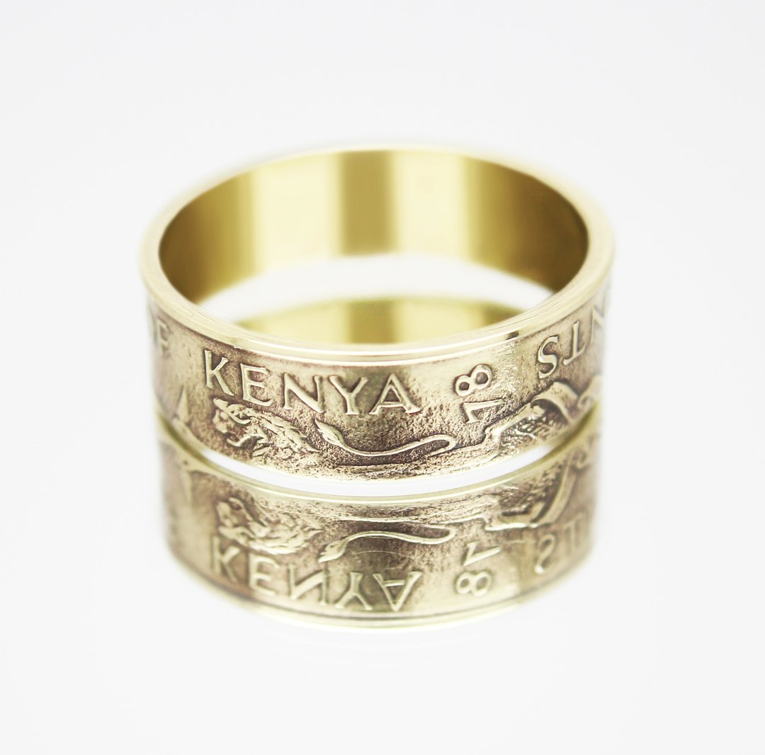 Kenya Coin Ring 1 shilling 2009-2010 coin rings for men coin rings for women - 戒指 - 其他金属 