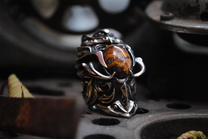 傀儡师与乐园/手作银饰/深渊系列/戒指/炼瞳 - 戒指 - 纯银 银色