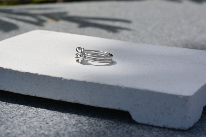 双结纯银戒指 - 戒指 - 纯银 银色