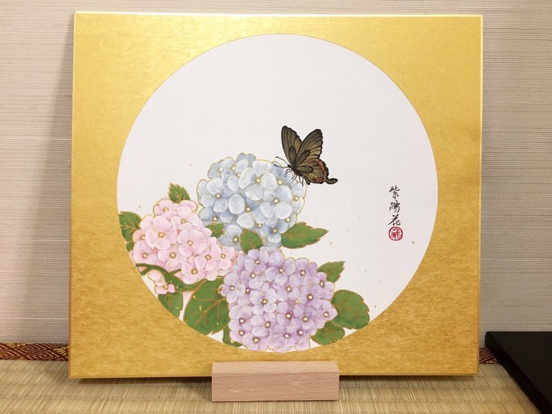 胶彩画–紫阳花(京都的画仙版) - 摆饰 - 纸 