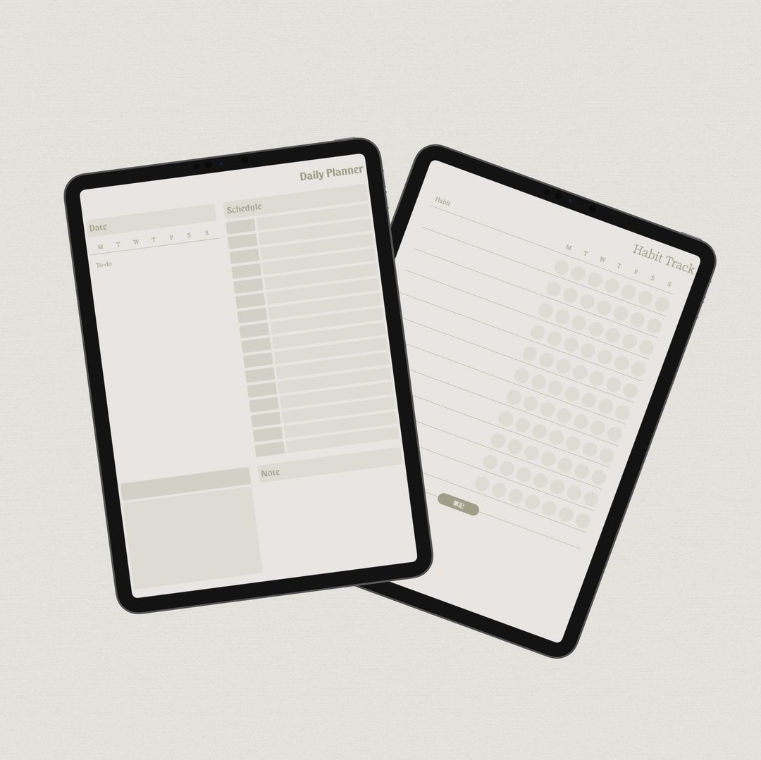 【电子任务模板 - 橄榄绿】电子模板 | 多色可选 | 轻松纪录 - 其他数码商品 - 其他材质 