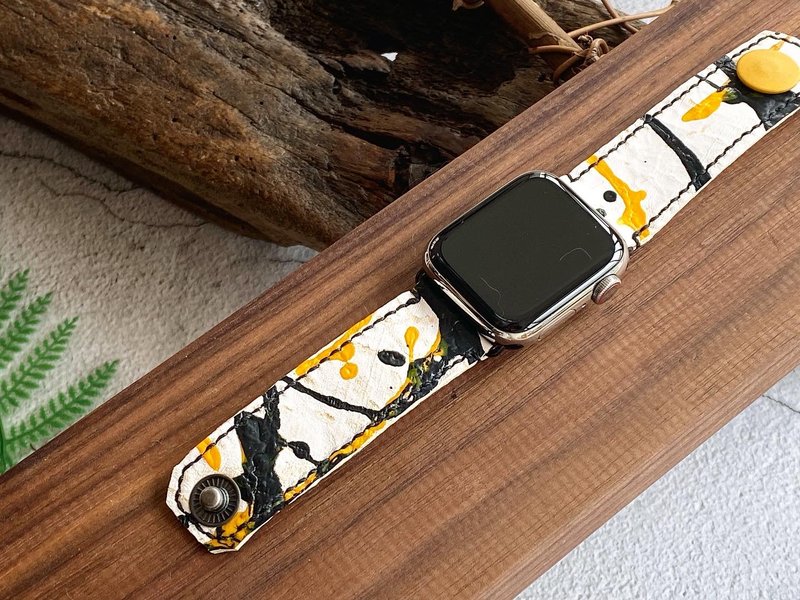 定制化礼物 美学感系列 手缝单圈Apple Watch意大利艺术羊革表带 - 表带 - 真皮 多色
