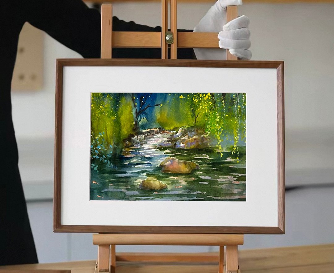 月光下的吟唱 | 疗愈水彩系列 水彩原画 - 海报/装饰画/版画 - 纸 白色