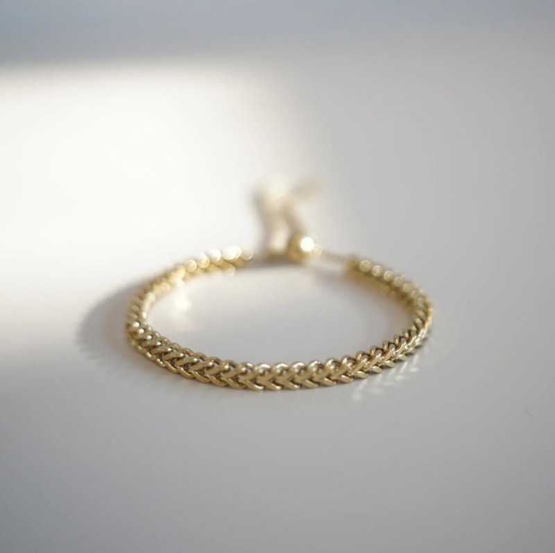 秋之麦穗  钛钢手链粗款 - 手链/手环 - 不锈钢 金色