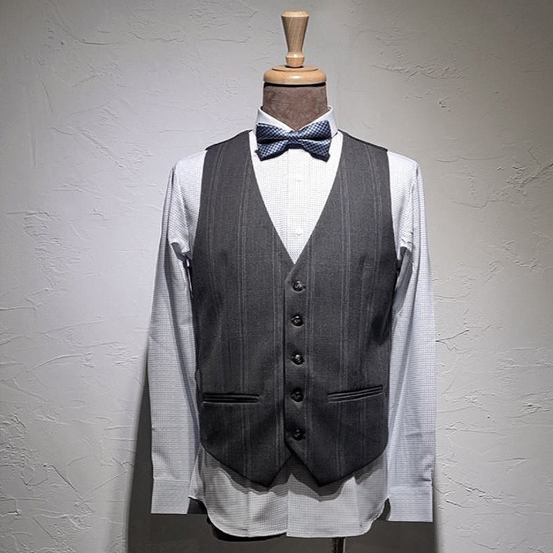 双排扣背心-HG14430 - 男装背心 - 其他人造纤维 灰色