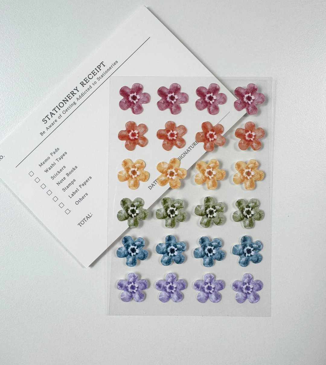 水彩花瓣轧型贴纸 - 贴纸 - 纸 