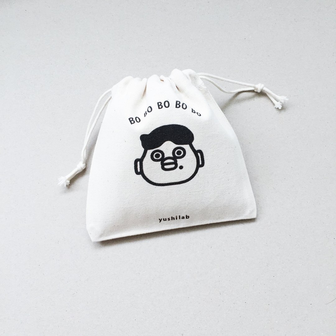 BO BO 嘟子小帆布厚实束口袋 零钱收纳袋 - 化妆包/杂物包 - 棉 白色