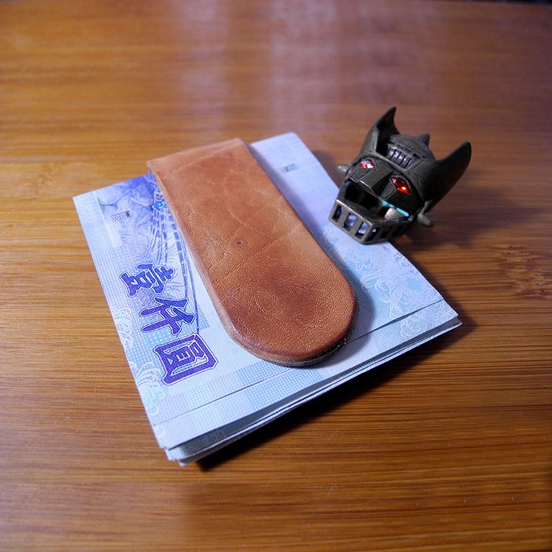 无华 / 真皮磁性钞票夹 - 皮夹/钱包 - 真皮 咖啡色