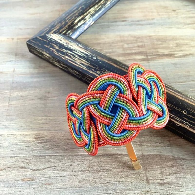 Pony Hook [Kenyan Wind] Made by Mizuhiki Japanese Style Colorful Africa Rainbow Glitter - 发饰 - 其他材质 多色