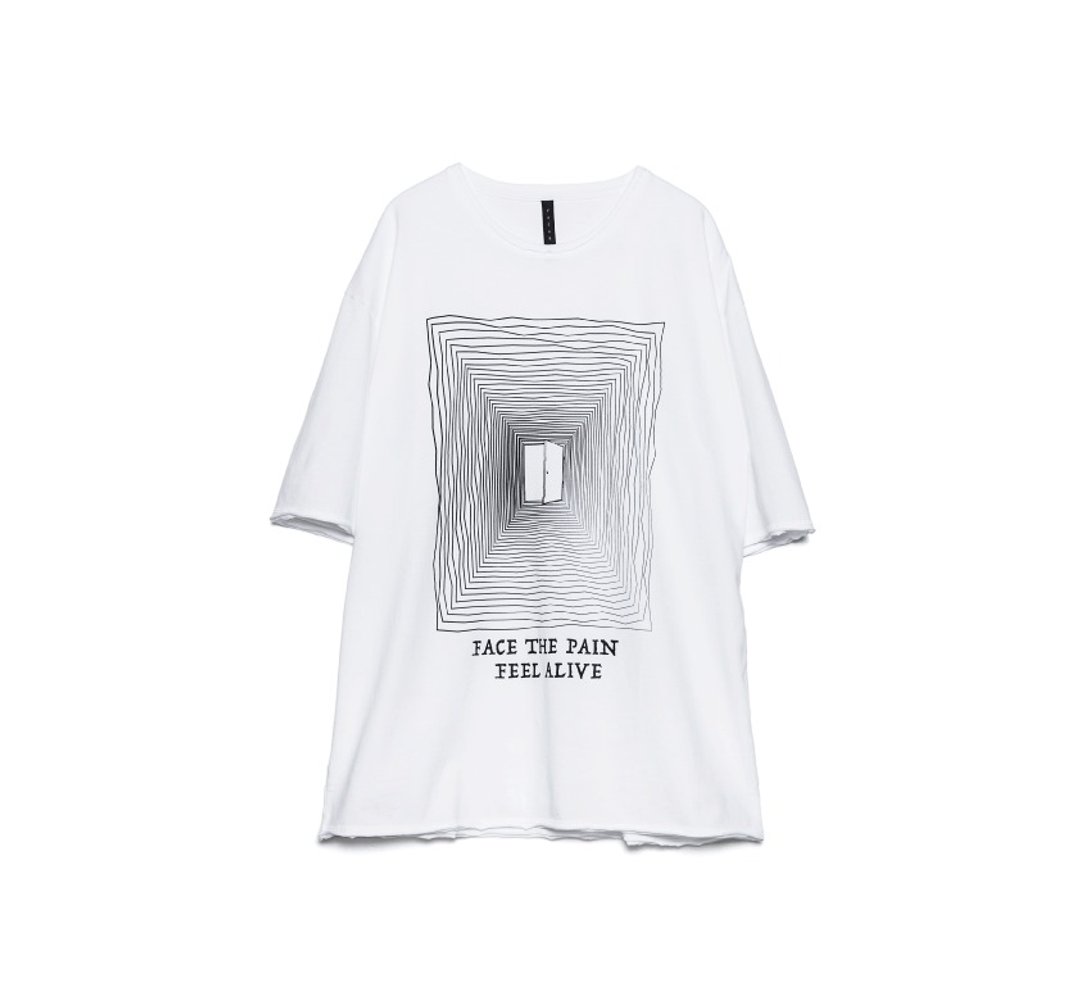 Face the Pain Tee-WHITE - 男装上衣/T 恤 - 纸 白色