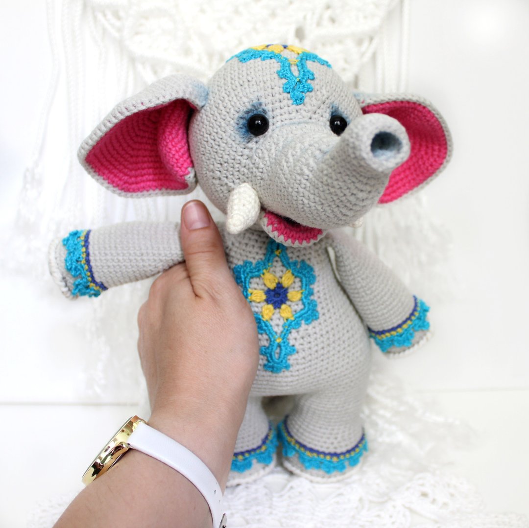 钩针大像图案 PDF 英文 Amigurumi 毛绒大象 - 手工艺教程/工具书 - 其他材质 