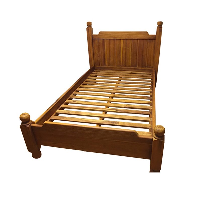 【吉迪市柚木家具】柚木古典造型床架組 (單人) HABE003AJ - 寝具 - 木头 咖啡色