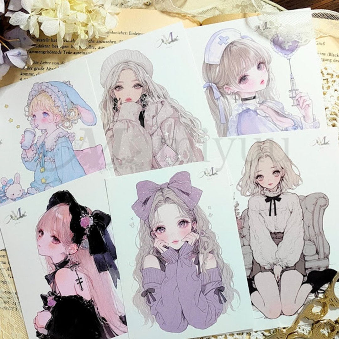 贴纸 original sticker 人物贴纸 原创贴纸 女孩贴纸 装饰贴纸 可爱 - 贴纸 - 纸 蓝色