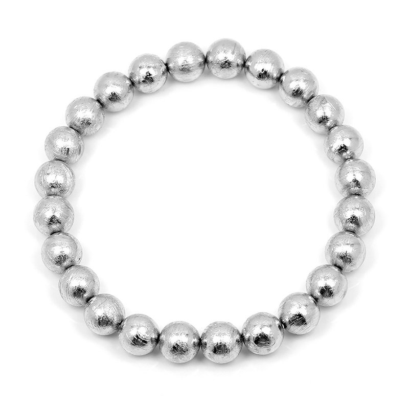 【正佳珠宝】天铁 顶级天铁陨石 8mm 天铁镍铁陨石手珠 - 手链/手环 - 半宝石 多色