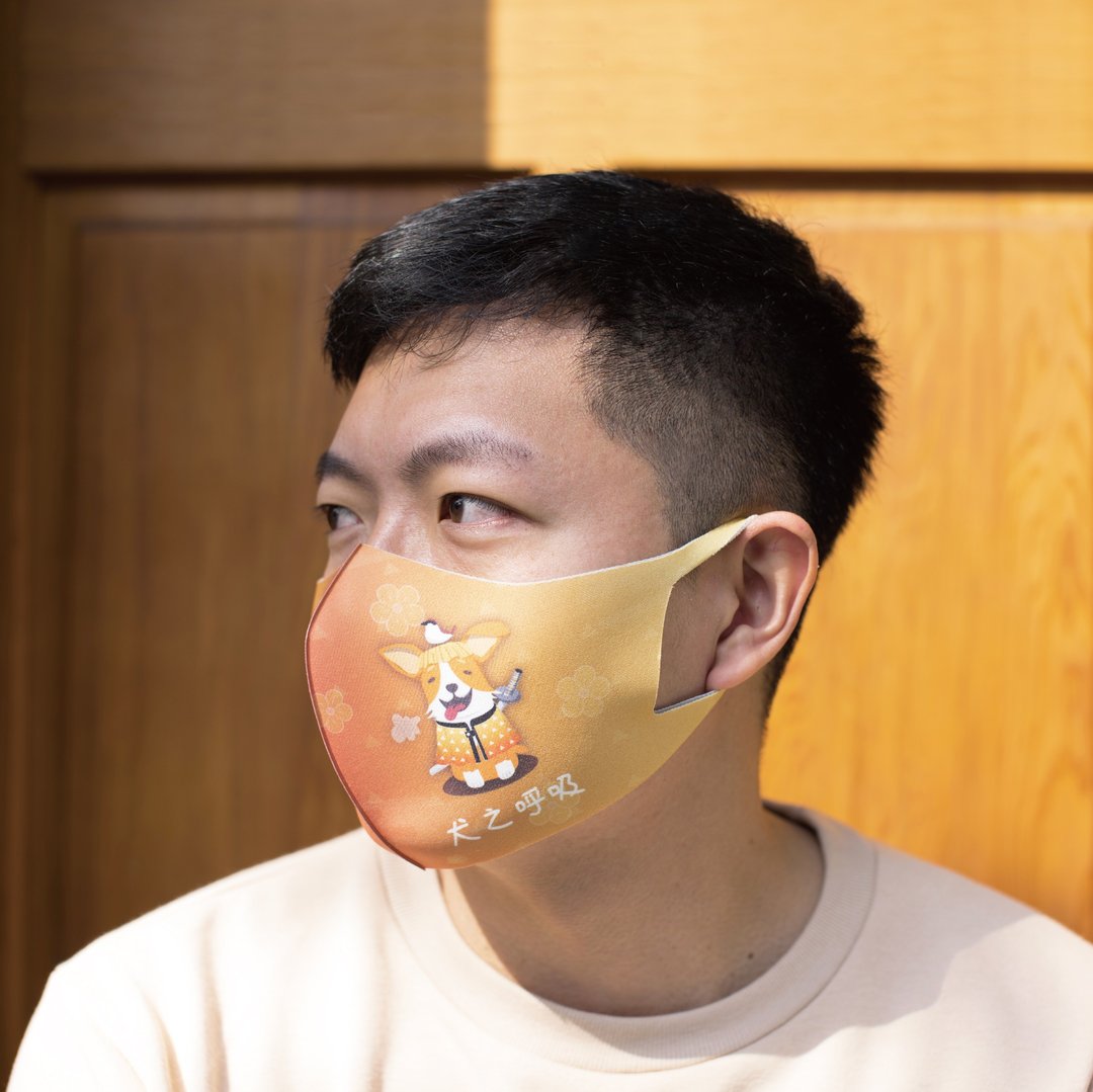 犬系列-蜜糖橘─3D立体透气抗菌口罩2入 - 口罩 - 其他材质 多色