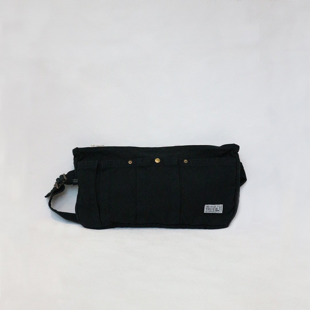 Waist Work Pouch [Black Navy] (VC-40) - 手提包/手提袋 - 棉 黑色