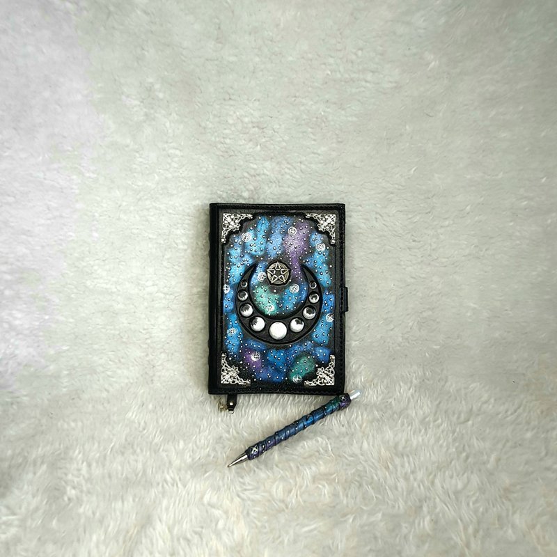 3D 皮革笔记本、魔法仪式、皮革魔法书、月亮、角色扮演、礼物、银河 - 笔记本/手帐 - 真皮 多色