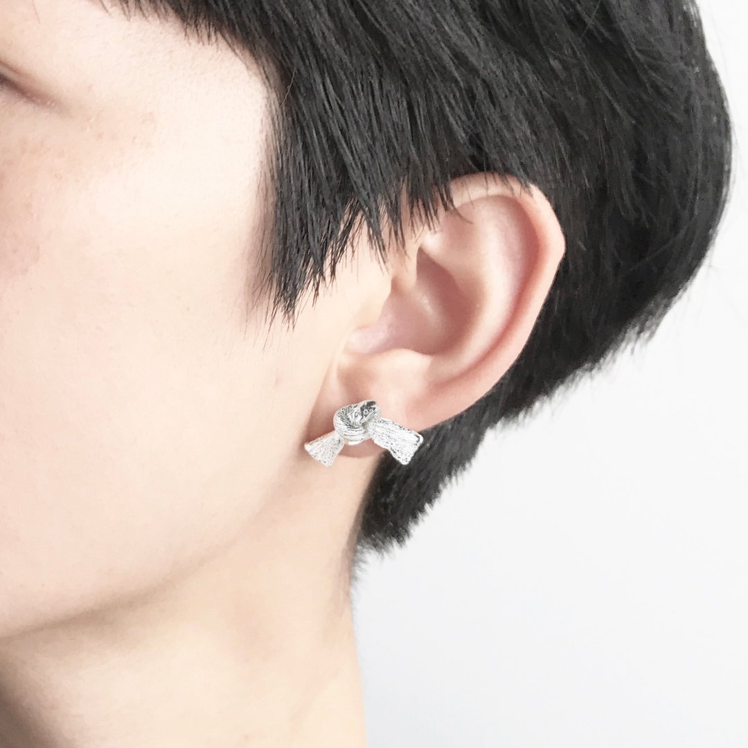 流苏耳环 Tassel Earring 925纯银 - 耳环/耳夹 - 其他金属 银色