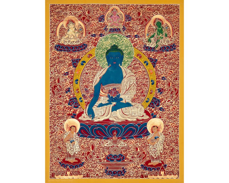 药师佛 治疗与慈悲的唐卡 - 墙贴/壁贴 - 其他材质 多色