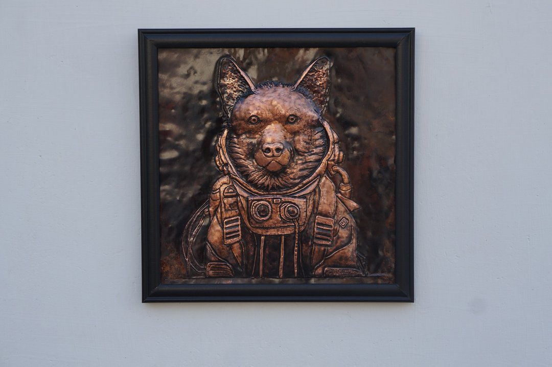 【溪山】浮雕犬【追风】装饰画摆件背景墙玄关可定制 - 海报/装饰画/版画 - 其他金属 