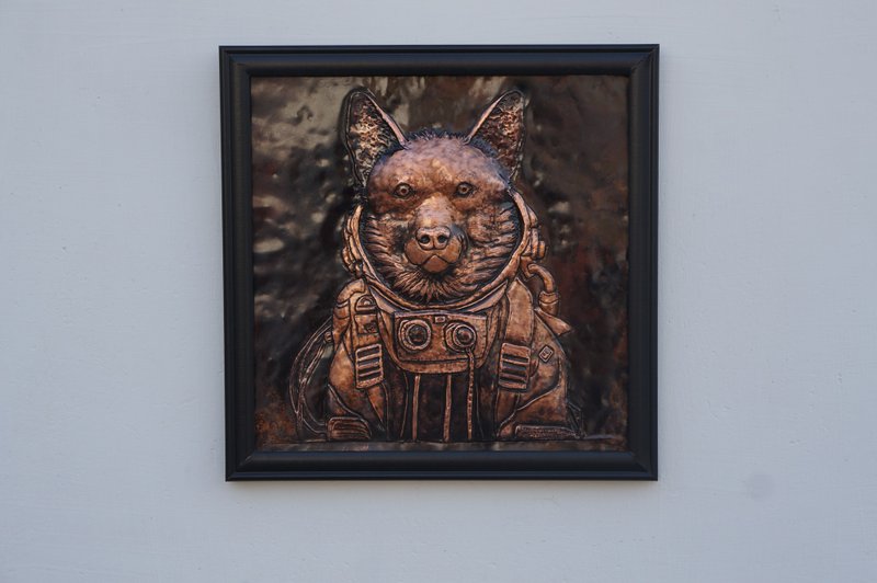 【溪山】浮雕犬【追风】装饰画摆件背景墙玄关可定制 - 海报/装饰画/版画 - 其他金属 