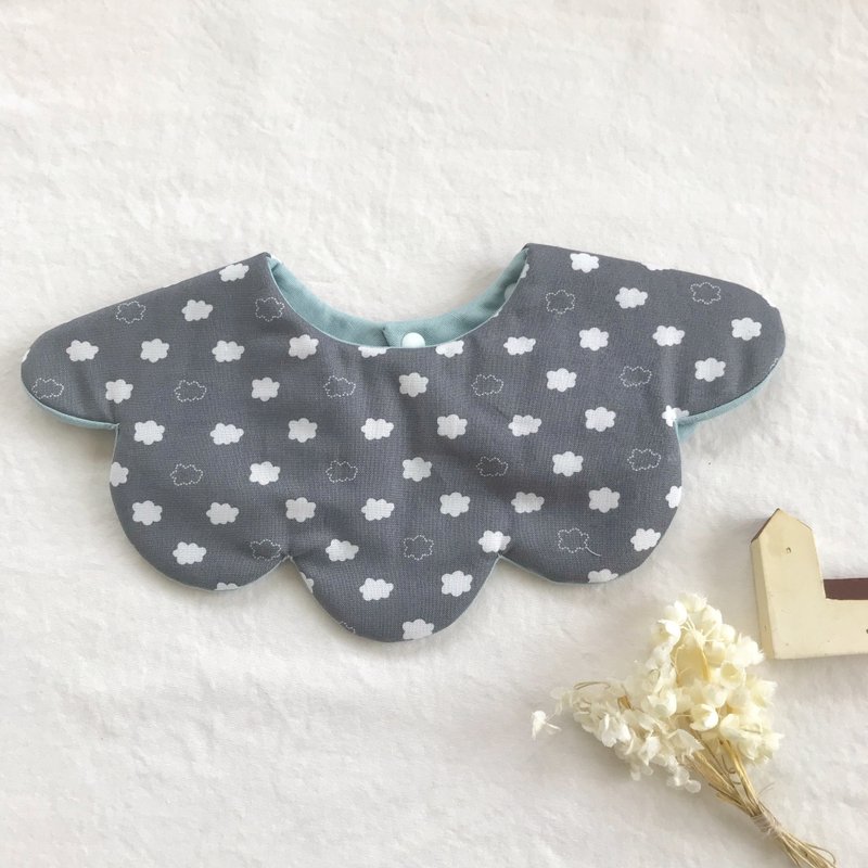 Mokumoku Bib / Bib (Cloud) - 围嘴/口水巾 - 棉．麻 灰色