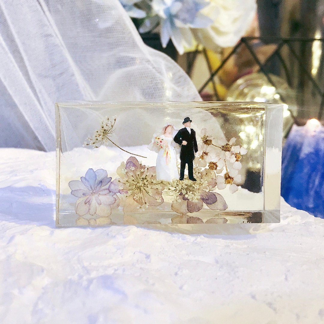 婚礼真花/立体干燥花/桌上小摆设/纸镇/婚礼礼物/姊妹礼物 - 摆饰 - 其他材质 
