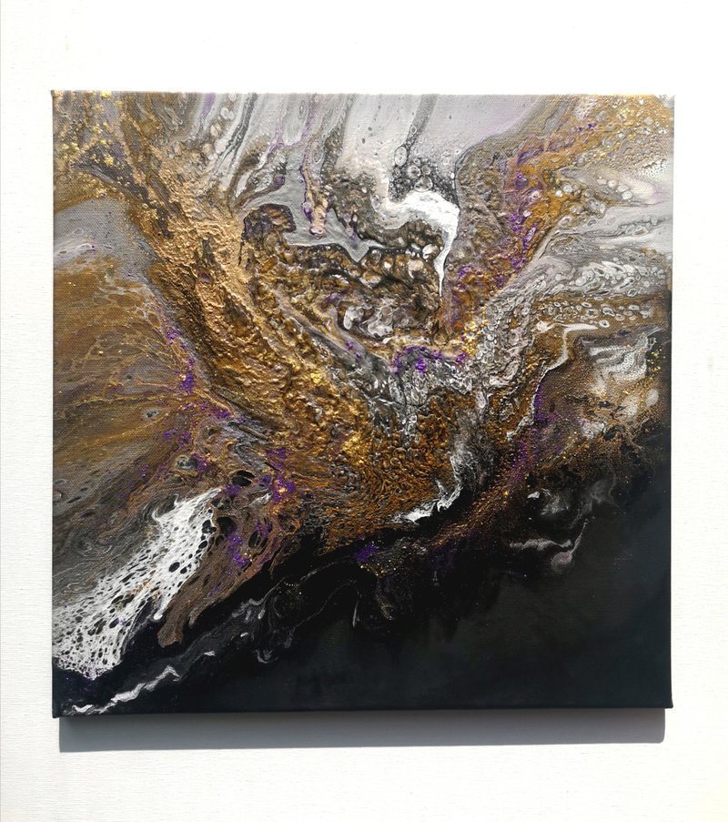 Abstract Painting Space Original Art on Canvas 40x40 cm. - 墙贴/壁贴 - 棉．麻 