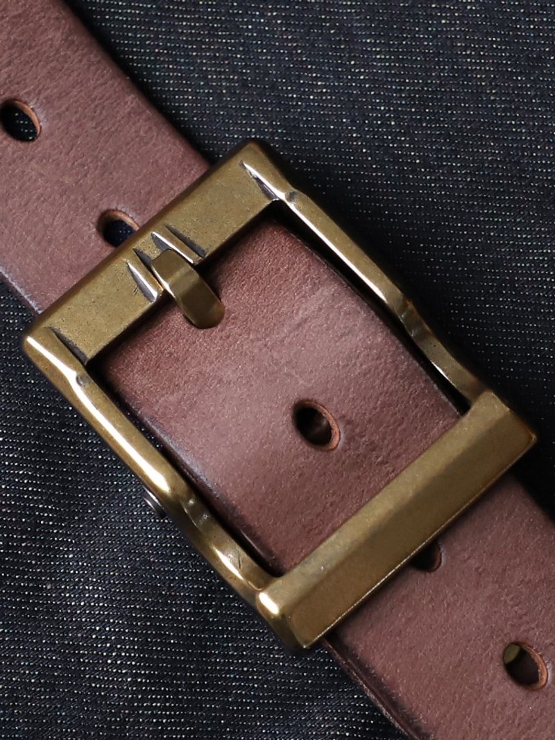 加厚牛皮皮带 男士真皮腰带 手工纯铜扣牛仔裤皮带 - 皮带/腰带 - 真皮 咖啡色