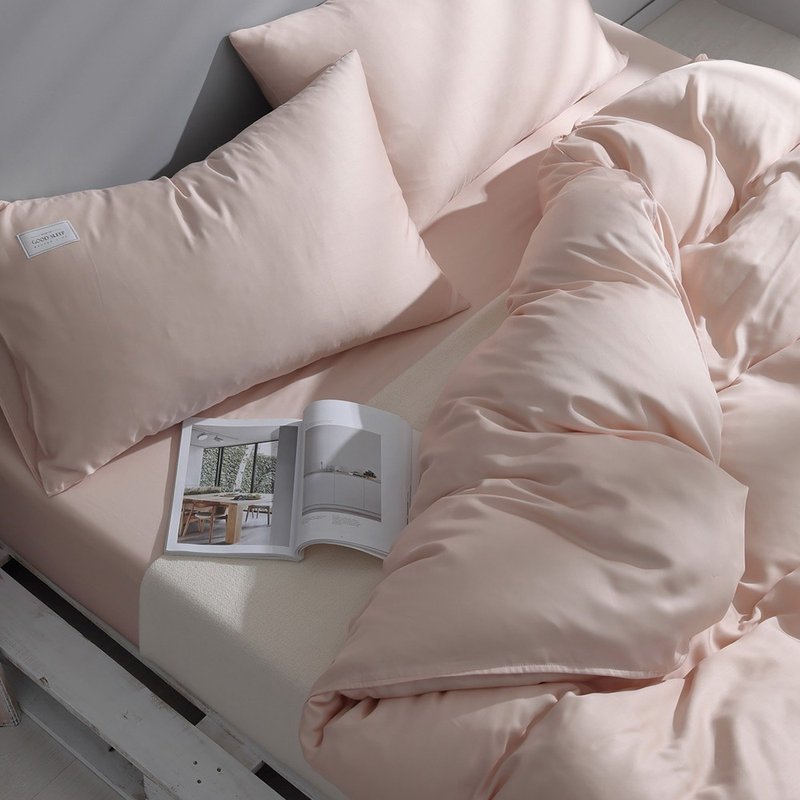 极简美学-300织纱100%纯净天丝薄被套双人/180x210cm(裸漾粉) - 寝具 - 其他材质 粉红色