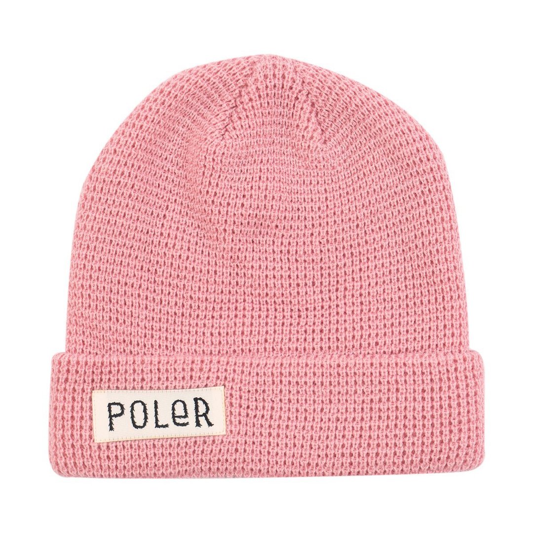 POLER WORKERMAN BEANIE 布标反折毛帽 粉红色 - 帽子 - 其他材质 粉红色