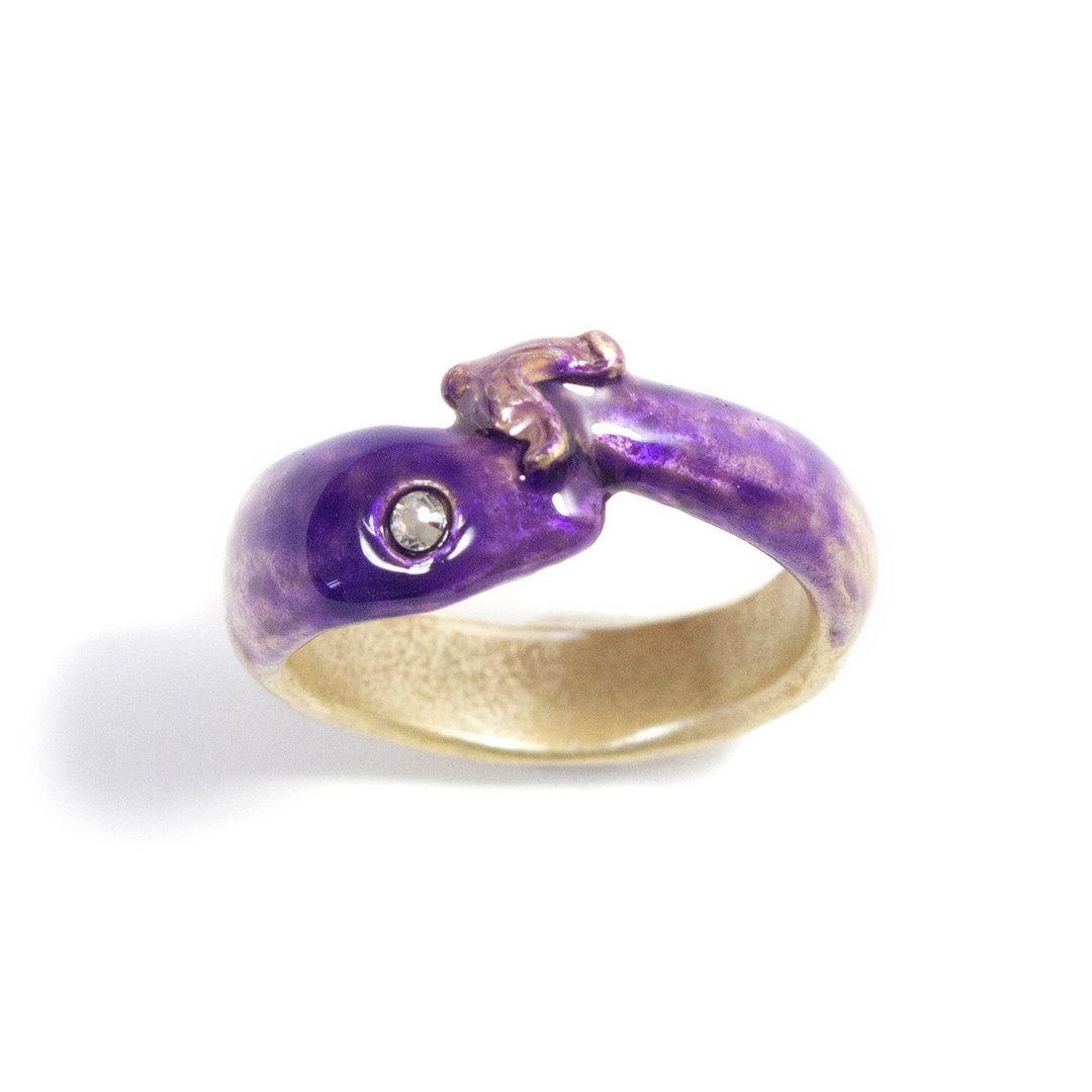 Long eggplant ring Long Eggplant RN197 - 戒指 - 其他金属 紫色