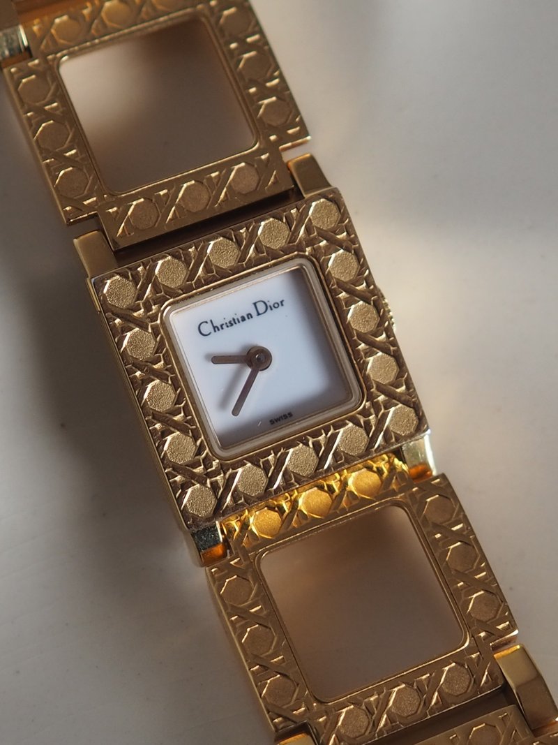 Christian Dior 迪奥 La Parisienne 腕表 金色 黑色 绿色 皮革 女款 古董精品 - 女表 - 不锈钢 金色