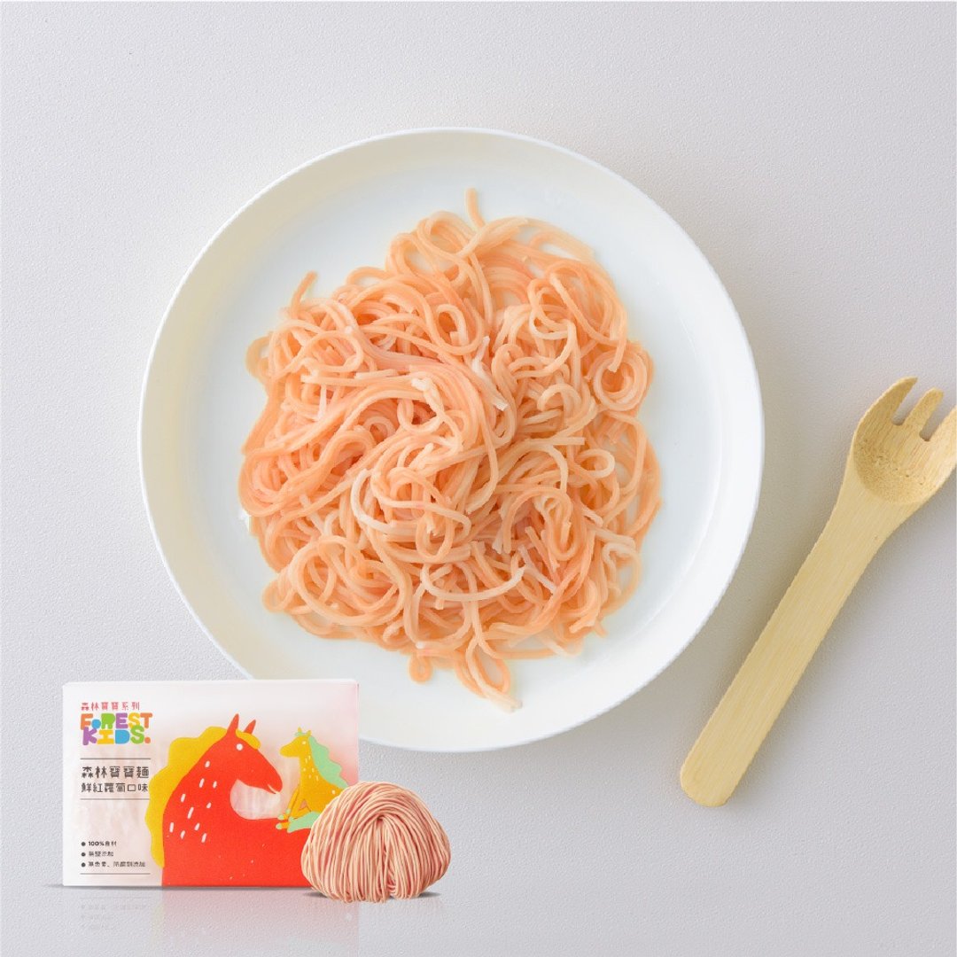 【森林面食】宝宝面鲜红萝卜口味(纯面条8入) - 面/面线/米粉 - 新鲜食材 红色