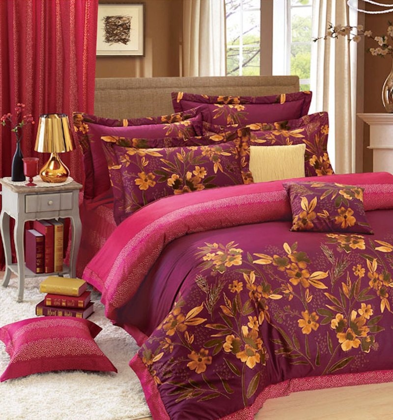 【R839 流金岁月】100% 60支精梳棉 两用被 - 寝具 - 棉．麻 红色