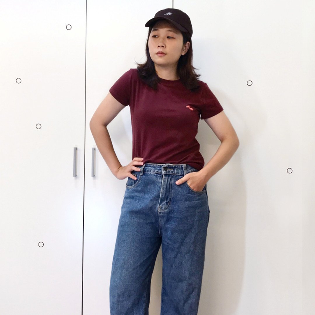 冥河龙酒红合身t-shirt - 女装 T 恤 - 棉 红色