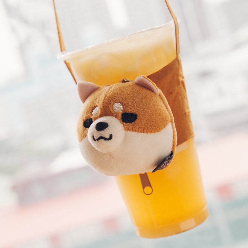 The shiba dog is a keychain. - 随行杯提袋/水壶袋 - 其他材质 咖啡色