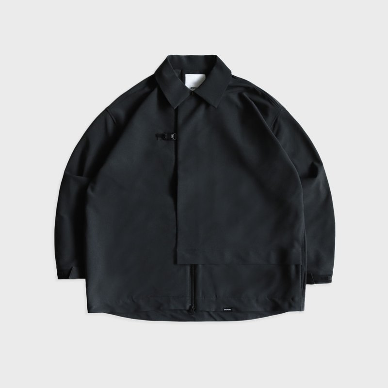 DYCTEAM - RePET Melange loose Asymmetric Zip-up Jacket - 男装外套 - 其他材质 黑色