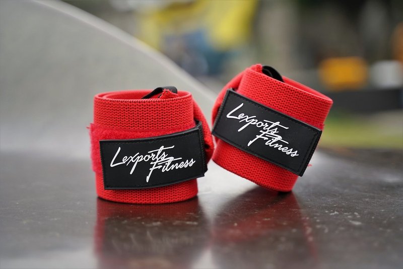 重量训练健身护腕 超重磅弹力－强硬型 - 运动配件 - 棉．麻 红色