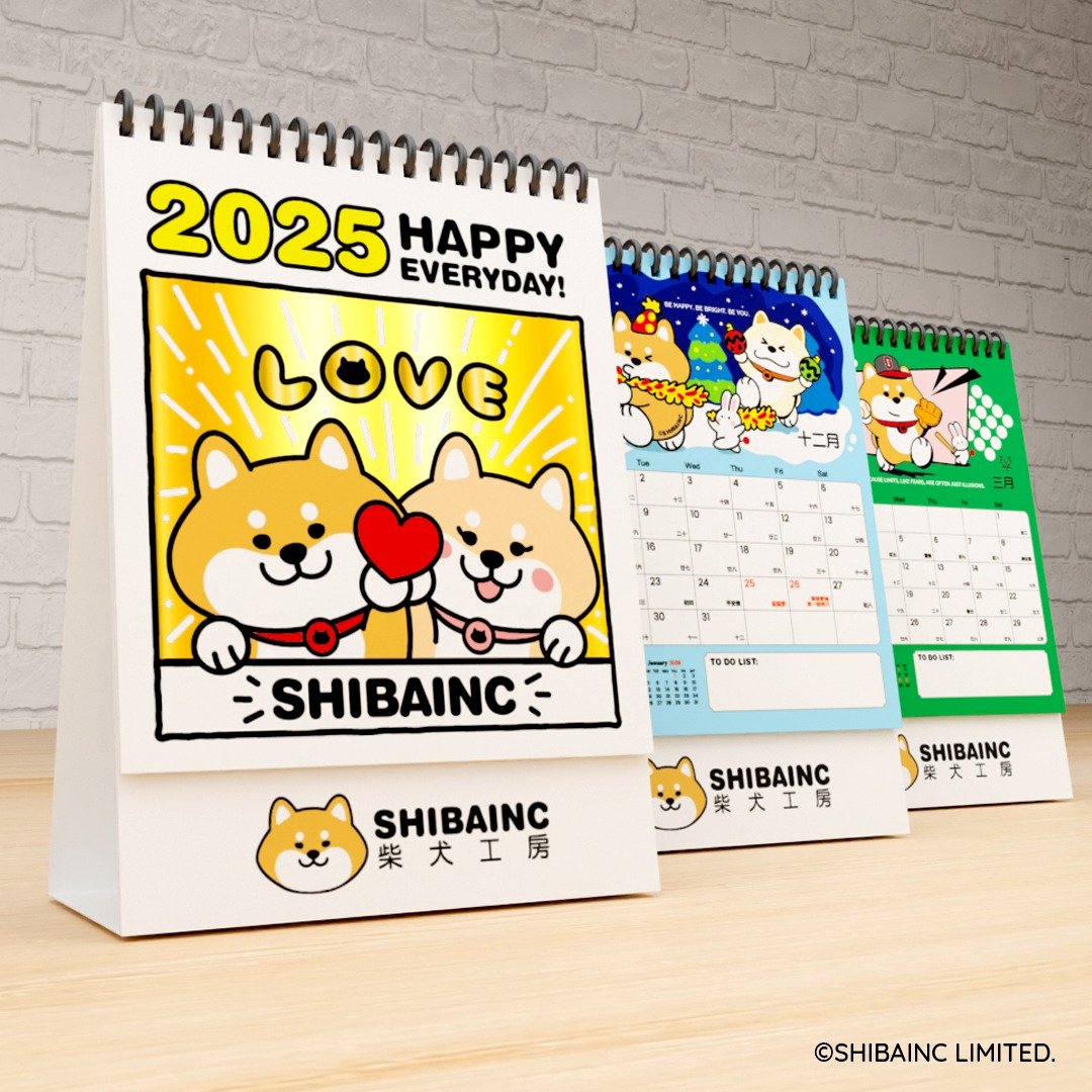 SHIBAINC—全新2025年 柴犬工房枱历 - 年历/台历 - 纸 白色